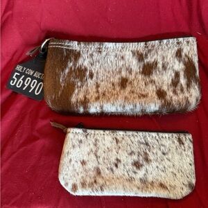 Holy Cow Sidekicks NEW- $75.00 Cowhide Print Pouch Set